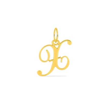 Pendente Letra X em Ouro Amarelo 9K estilo cursivo