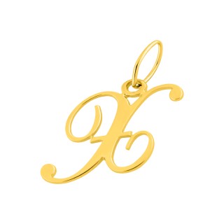 Colgante Letra X en Oro Amarillo 9K estilo cursiva