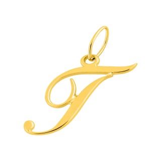 Pendente Letra T em Ouro Amarelo 9K estilo cursivo