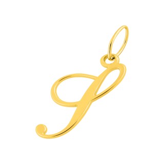 Colgante Letra S en Oro Amarillo 9K estilo cursiva