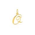 Colgante Letra Q en Oro Amarillo 9K estilo cursiva
