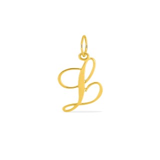 Pendente Letra L em Ouro Amarelo 9K estilo cursivo