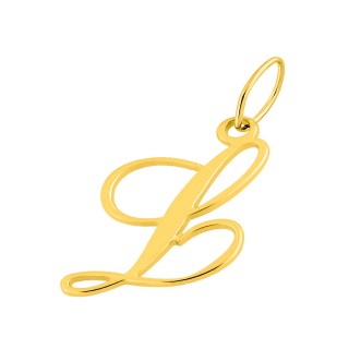 Pendente Letra L em Ouro Amarelo 9K estilo cursivo