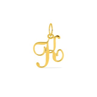 Pendente Letra K em Ouro Amarelo 9K estilo cursivo