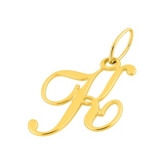 Pendente Letra K em Ouro Amarelo 9K estilo cursivo