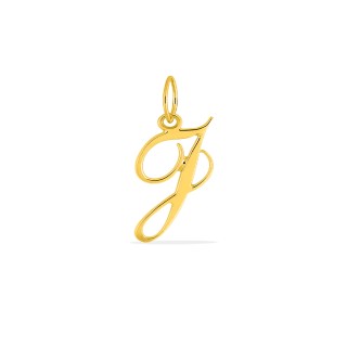 Pendente Letra J em Ouro Amarelo 9K estilo cursivo