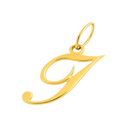 Colgante Letra I en Oro Amarillo 9K estilo cursiva