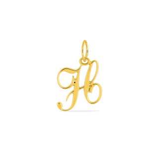 Colgante Letra H en Oro Amarillo 9K estilo cursiva