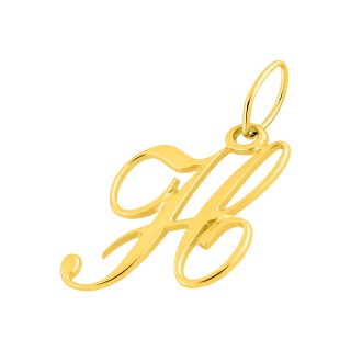 Pendente Letra H em Ouro Amarelo 9K estilo cursivo