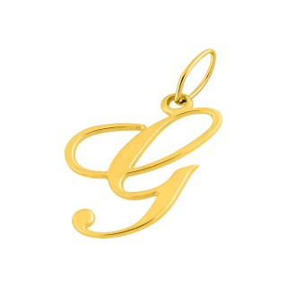 Colgante Letra G en Oro Amarillo 9K estilo cursiva