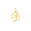 Colgante Letra D en Oro Amarillo 9K estilo cursiva