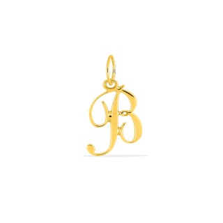 Pendente Letra B em Ouro Amarelo 9K estilo cursivo
