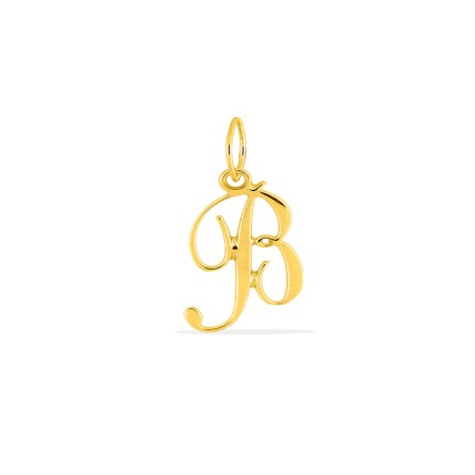 Colgante Letra B en Oro Amarillo 9K estilo cursiva
