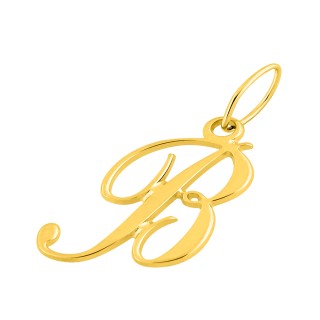 Colgante Letra B en Oro Amarillo 9K estilo cursiva