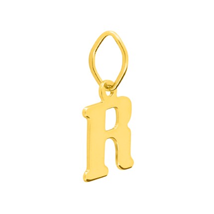 Pendente Letra R em Ouro Amarelo 9K