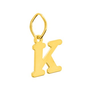 Pendente Letra K em Ouro Amarelo 9K
