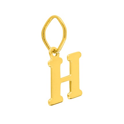 Pendente Letra H em Ouro Amarelo 9K