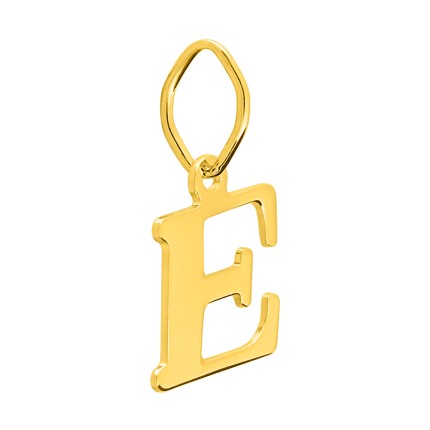 Pendente Letra E em Ouro Amarelo 9K