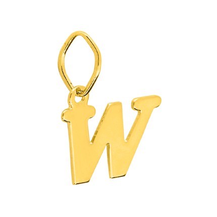 Colgante Letra W en Oro Amarillo 9K