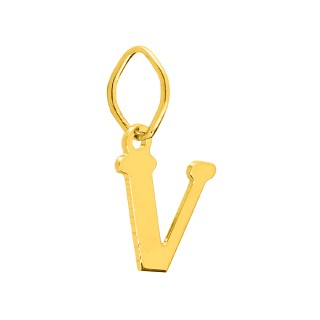 Pendente Letra V em Ouro Amarelo 9K