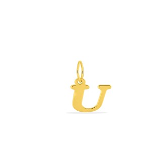 Colgante Letra U en Oro Amarillo 9K