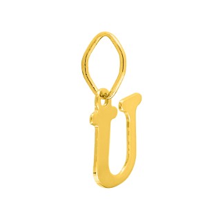 Pendente Letra U em Ouro Amarelo 9K