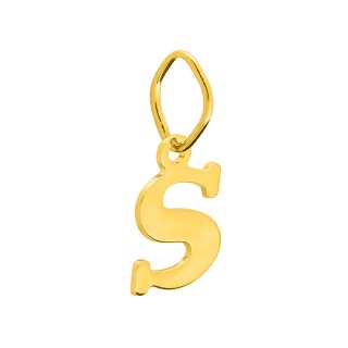 Colgante Letra S en Oro Amarillo 9K