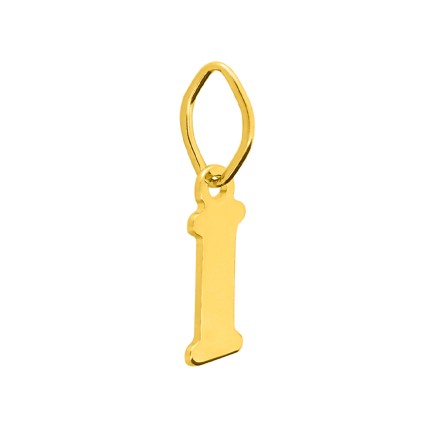Pendente Letra I em Ouro Amarelo 9K