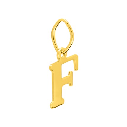 Pendente Letra F em Ouro Amarelo 9K