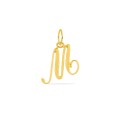 Pendente Letra M em Ouro Amarelo 9K estilo cursivo