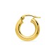 Pendientes de aro 10 mm bañado en oro - tubo 4 mm