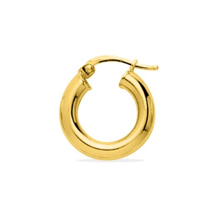 Pendientes de aro 10 mm bañado en oro - tubo 4 mm
