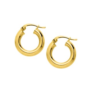 Brincos de argola de 10 mm banhados a ouro - tubo 4 mm