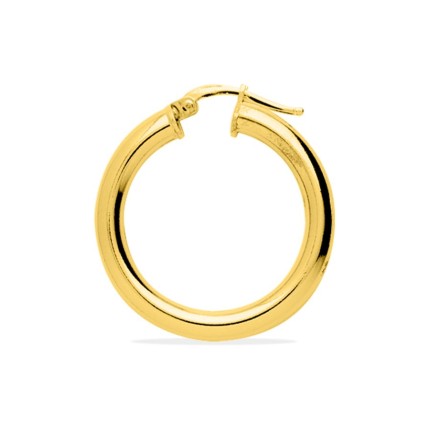 Brincos de argola dourados 20 mm - tubo 4 mm