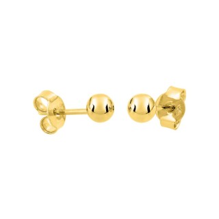 Pendientes bolas 4 mm bañado en oro - cierre mariposa