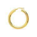 Pendientes de aro 25 mm bañado en oro - tubo 4 mm