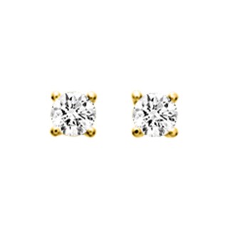 Brincos banhados a ouro e zircónias cúbicas em forma de garra de 4 mm - fecho de borboleta