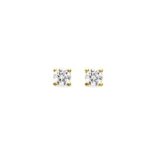 Brincos banhados a ouro e zircónias cúbicas em forma de garra de 4 mm - fecho de borboleta