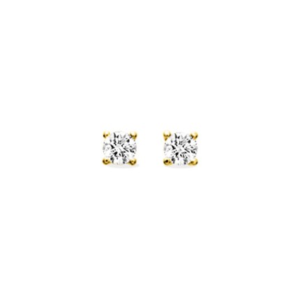 Brincos banhados a ouro e zircónias cúbicas em forma de garra de 4 mm - fecho de borboleta