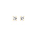 Pendientes bañados en oro y circonita engaste en garras 4 mm - cierre mariposa