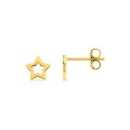 Brincos em forma de estrela banhados a ouro com fecho de borboleta