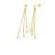 Pendientes largos fantasia 3 cadenitas oro amarillo 18K