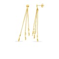 Pendientes largos fantasia 3 cadenitas oro amarillo 18K