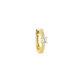 Brinco de argola banhado a ouro com zircónias - Unidade