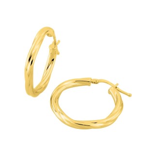 Brincos de argola entrançada diâmetro 20 mm banhados a ouro