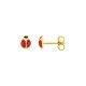 Pendientes de mariquita bañados en oro con esmalte rojo/negro 5mm