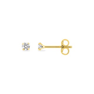 Brincos banhados a ouro com zircónias de 3 mm