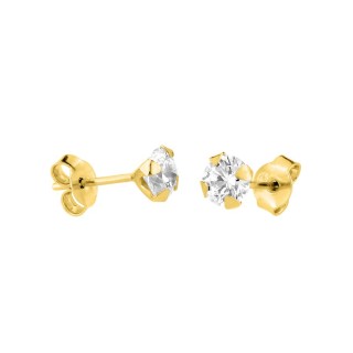Brincos banhados a ouro com zircónias 5mm
