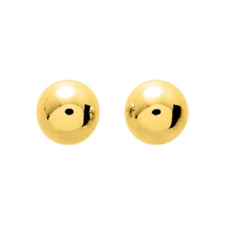 Pendientes bola 8mm bañados en oro con cierre de presión