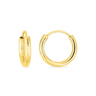 Brincos de argola banhados a ouro 14mm fio 2mm